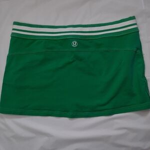 Lululemon | Green w. White Strips Y2K Vintage Cotton Skirt Size 10